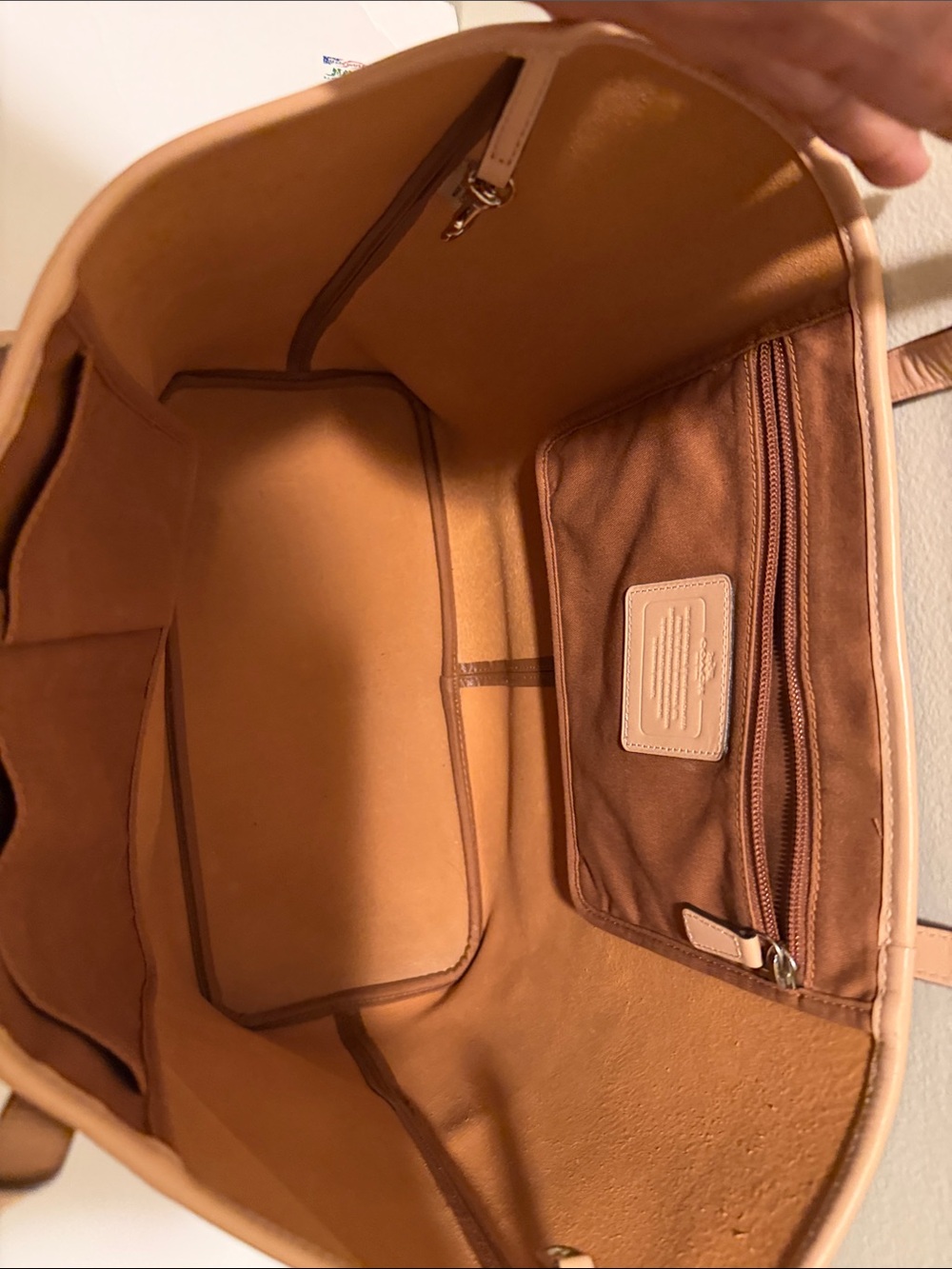 Coach Metro Horse Carriage Brown Leather Tote with Logo - Picture 3 of 12